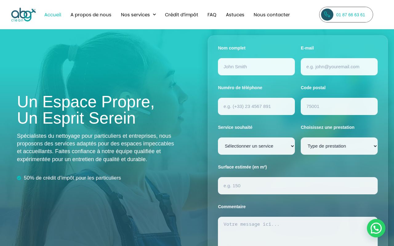 Aperçu du site ABG Clean