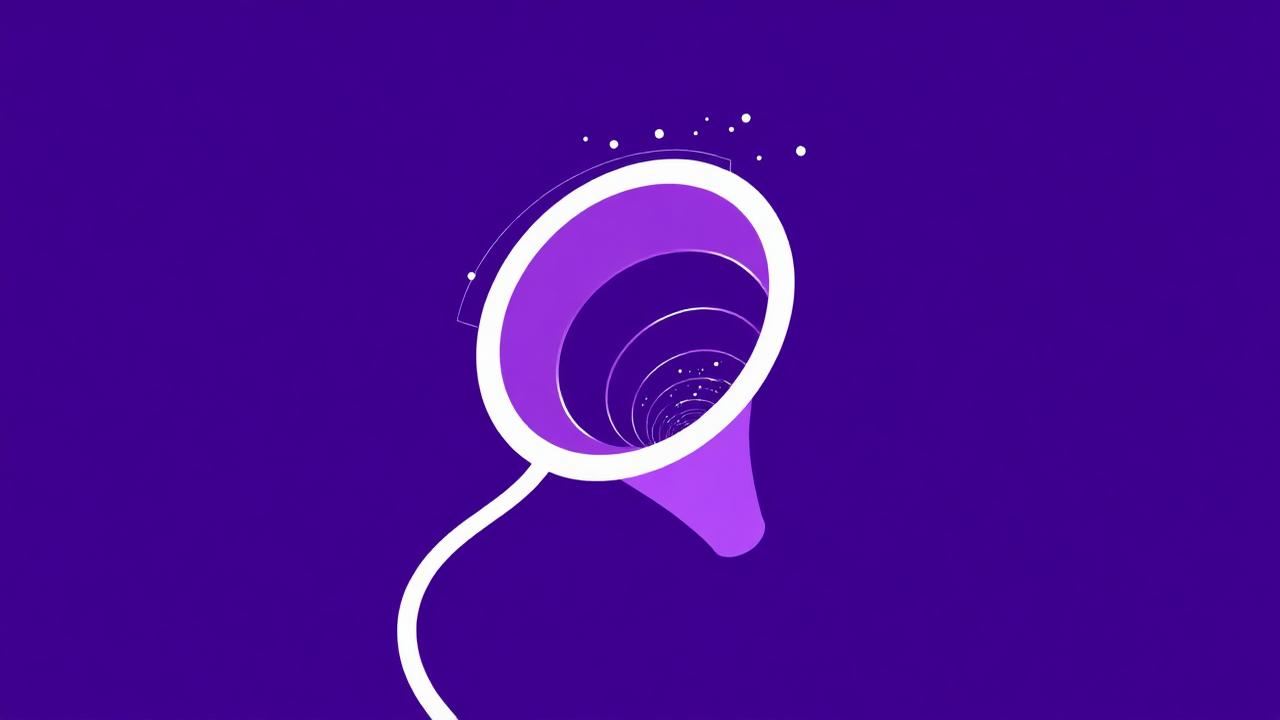 Entonnoir d'acquisition abstrait en violet et blanc