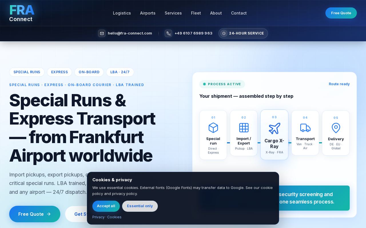 Aperçu du site FRA Connect
