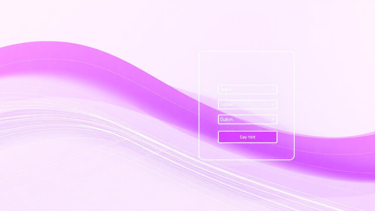 Maquette abstraite de landing page avec formulaire, violet clair