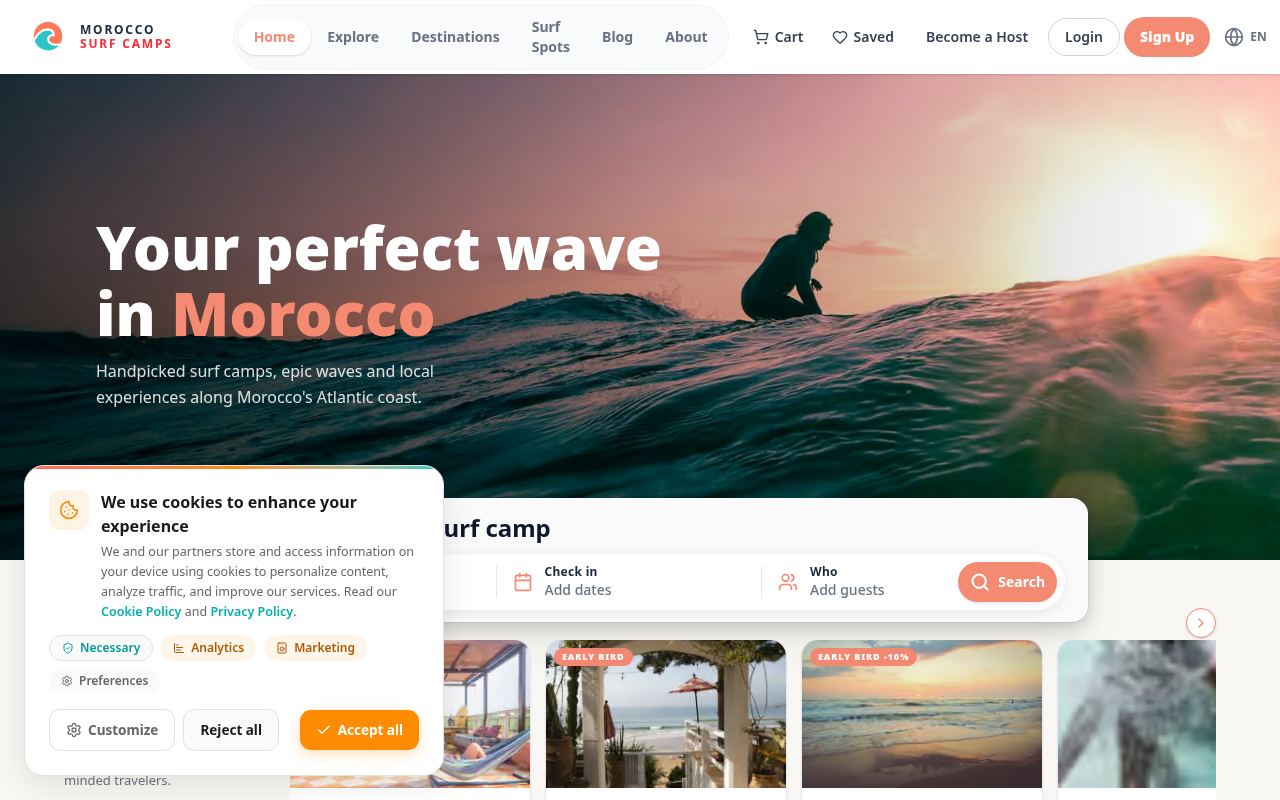 Aperçu du site Morocco Surf Camps