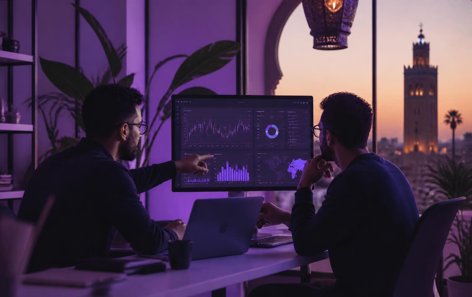 L'équipe FADIZ Agency analysant un tableau de bord de performance